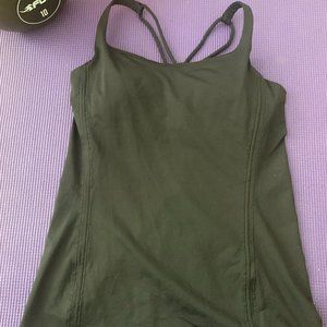 Lululemon • Strappy Cross back • Black • Built-in-Bra Tank, Size 6